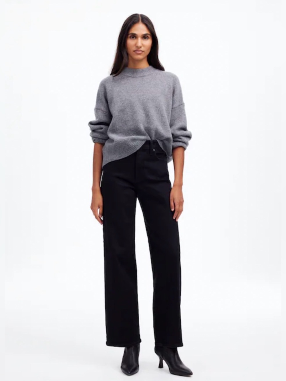 Madewell Black The Petite Perfect Vintage Wide-Leg Jean